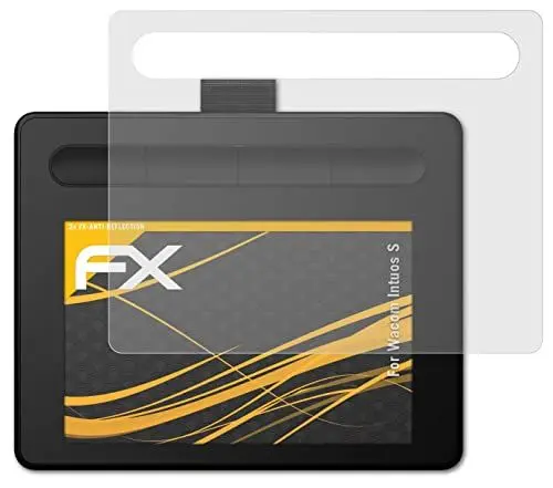 Produktbild: atFoliX Panzerfolie kompatibel mit Wacom Intuos S Schutzfolie, entspiegelnde und stoßdämpfende FX Folie (2X)