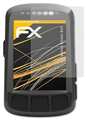 Produktbild: atFoliX Panzerfolie kompatibel mit Wahoo Elemnt Bolt Schutzfolie, entspiegelnde und stoßdämpfende FX Folie (3X)