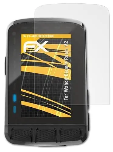 Produktbild: atFoliX Panzerfolie kompatibel mit Wahoo Elemnt Roam V2 Schutzfolie, entspiegelnde und stoßdämpfende FX Folie (3X)
