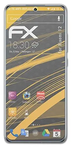 Produktbild: atFoliX Panzerfolie kompatibel mit Xiaomi 12 Schutzfolie, entspiegelnde und stoßdämpfende FX Folie (3X)
