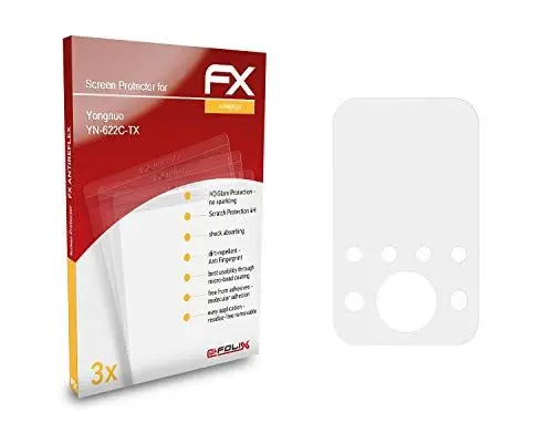 Produktbild: atFoliX Panzerfolie kompatibel mit Yongnuo YN-622C-TX Schutzfolie, entspiegelnde und stoßdämpfende FX Folie (3X)