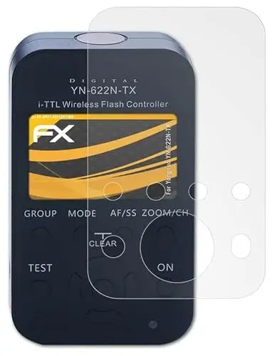 Produktbild: atFoliX Panzerfolie kompatibel mit Yongnuo YN-622N-TX Schutzfolie, entspiegelnde und stoßdämpfende FX Folie (3X)