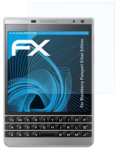 Produktbild: atFoliX Schutzfolie kompatibel mit Blackberry Passport Silver Edition Folie, ultraklare FX Displayschutzfolie (3X)