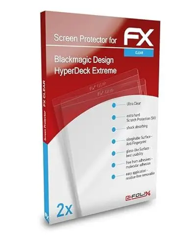 Produktbild: atFoliX Schutzfolie kompatibel mit Blackmagic Design HyperDeck Extreme Folie, ultraklare FX Displayschutzfolie (2X)