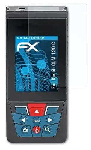 Produktbild: atFoliX Schutzfolie kompatibel mit Bosch GLM 120 C Folie, ultraklare FX Displayschutzfolie (2X)