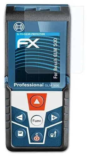 Produktbild: atFoliX Schutzfolie kompatibel mit Bosch GLM 500 Folie, ultraklare FX Displayschutzfolie (2X)