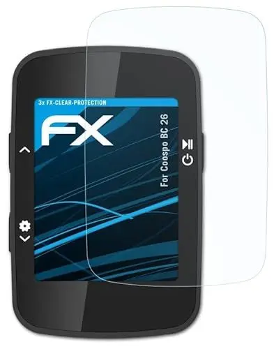 Produktbild: atFoliX Schutzfolie kompatibel mit Coospo BC 26 Folie, ultraklare FX Displayschutzfolie (3X)