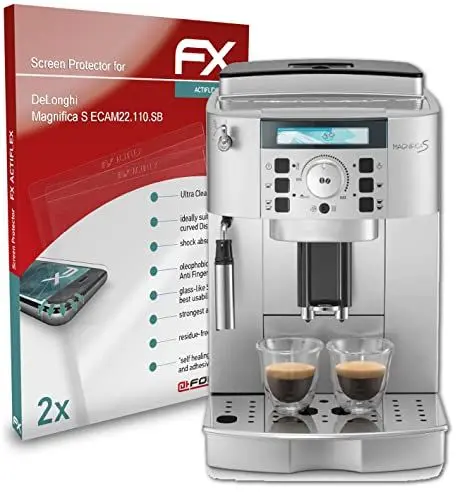 Produktbild: atFoliX Schutzfolie kompatibel mit DeLonghi Magnifica S ECAM22.110.SB Folie, ultraklare und flexible FX Displayschutzfolie (2X)