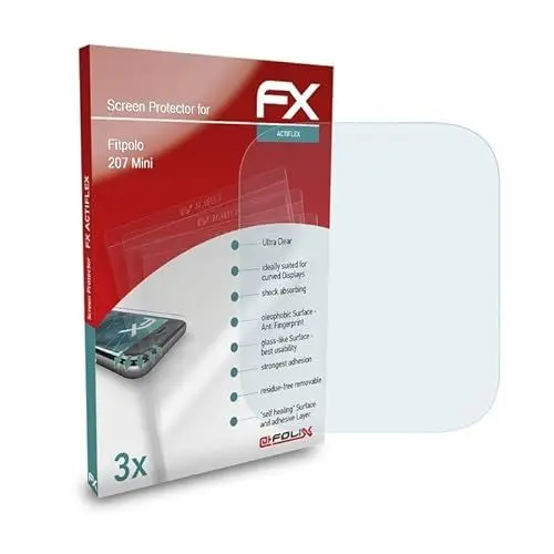 Produktbild: atFoliX Schutzfolie kompatibel mit Fitpolo 207 Mini Folie, ultraklare und flexible FX Displayschutzfolie (3X)