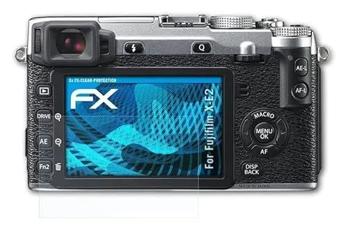 Produktbild: atFoliX Schutzfolie kompatibel mit Fujifilm X-E2 Folie, ultraklare FX Displayschutzfolie (3X)