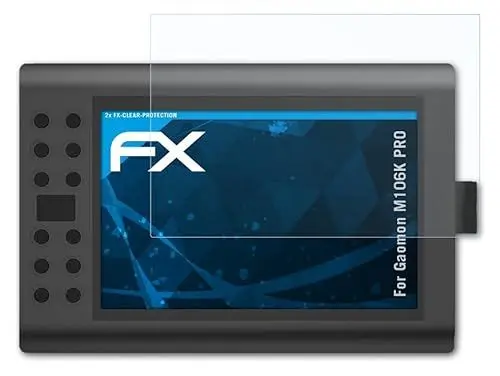 Produktbild: atFoliX Schutzfolie kompatibel mit Gaomon M106K PRO Folie, ultraklare FX Displayschutzfolie (2X)