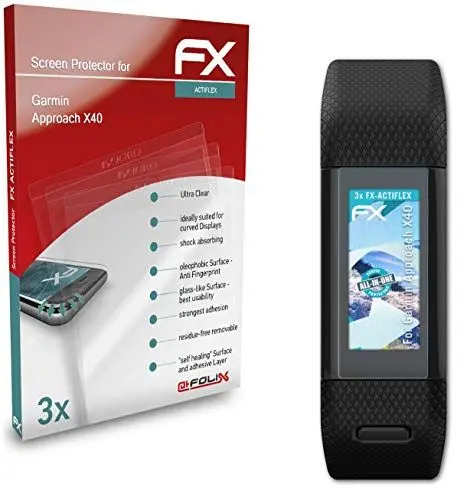 Produktbild: atFoliX Schutzfolie kompatibel mit Garmin Approach X40 Folie, ultraklare und flexible FX Displayschutzfolie (3X)