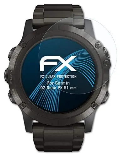 Produktbild: atFoliX Schutzfolie kompatibel mit Garmin D2 Delta PX 51 mm Folie, ultraklare FX Displayschutzfolie (3X)