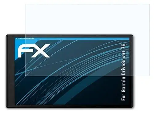 Produktbild: atFoliX Schutzfolie kompatibel mit Garmin DriveSmart 76 Folie, ultraklare FX Displayschutzfolie (3X)