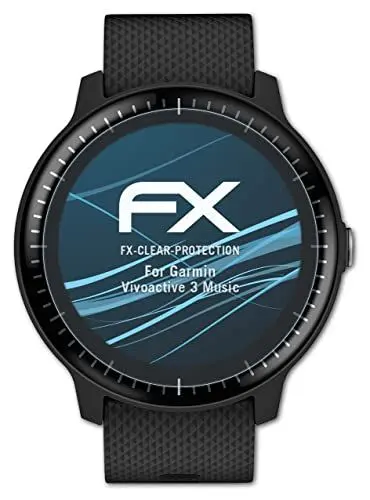 Produktbild: atFoliX Schutzfolie kompatibel mit Garmin Vivoactive 3 Music Folie, ultraklare FX Displayschutzfolie (3X)