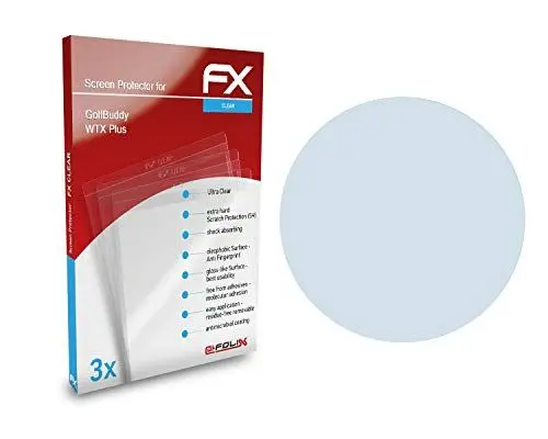 Produktbild: atFoliX Schutzfolie kompatibel mit GolfBuddy WTX Plus Folie, ultraklare FX Displayschutzfolie (3X)