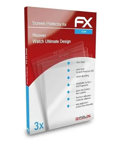 Produktbild: atFoliX Schutzfolie kompatibel mit Huawei Watch Ultimate Design Folie, ultraklare FX Displayschutzfolie (3X)