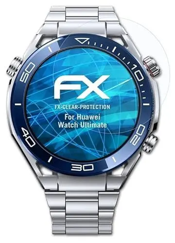 Produktbild: atFoliX Schutzfolie kompatibel mit Huawei Watch Ultimate Folie, ultraklare FX Displayschutzfolie (3X)