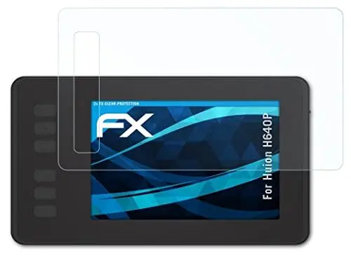 Produktbild: atFoliX Schutzfolie kompatibel mit Huion H640P Folie, ultraklare FX Displayschutzfolie (2X)