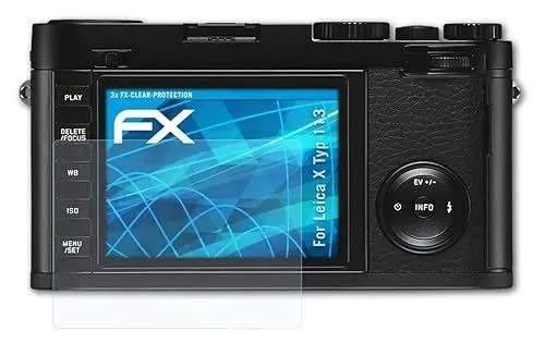 Produktbild: atFoliX Schutzfolie kompatibel mit Leica X Typ 113 Folie, ultraklare FX Displayschutzfolie (3X)