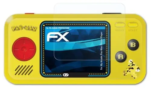 Produktbild: atFoliX Schutzfolie kompatibel mit My Arcade Pac-Man Pocket Player Folie, ultraklare FX Displayschutzfolie (3X)