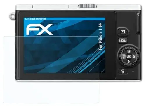 Produktbild: atFoliX Schutzfolie kompatibel mit Nikon 1 J4 Folie, ultraklare FX Displayschutzfolie (3X)
