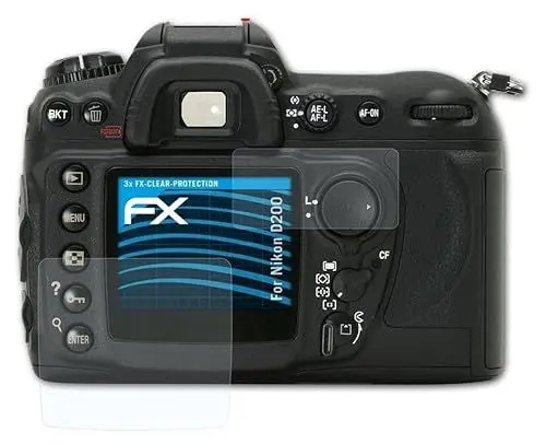 Produktbild: atFoliX Schutzfolie kompatibel mit Nikon D200 Folie, ultraklare FX Displayschutzfolie (3er Set)
