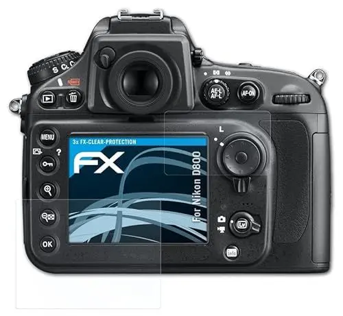 Produktbild: atFoliX Schutzfolie kompatibel mit Nikon D800 Folie, ultraklare FX Displayschutzfolie (3er Set)