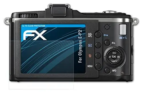 Produktbild: atFoliX Schutzfolie kompatibel mit Olympus E-P2 Folie, ultraklare FX Displayschutzfolie (3X)