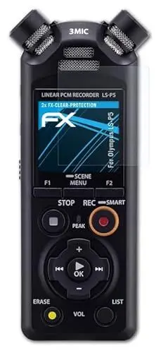 Produktbild: atFoliX Schutzfolie kompatibel mit Olympus LS-P5 Folie, ultraklare FX Displayschutzfolie (2X)