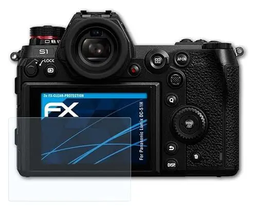 Produktbild: atFoliX Schutzfolie kompatibel mit Panasonic Lumix DC-S1H Folie, ultraklare FX Displayschutzfolie (3X)