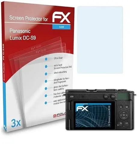 Produktbild: atFoliX Schutzfolie kompatibel mit Panasonic Lumix DC-S9 Folie, ultraklare FX Displayschutzfolie (3X)