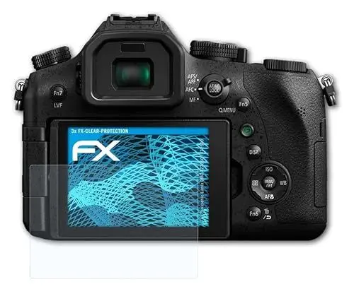Produktbild: atFoliX Schutzfolie kompatibel mit Panasonic Lumix DMC-FZ2000 / FZ2500 Folie, ultraklare FX Displayschutzfolie (3X)