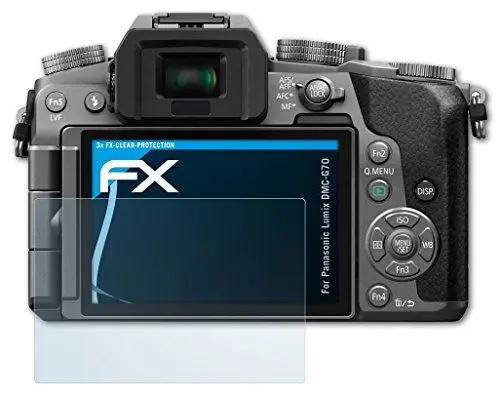 Produktbild: atFoliX Schutzfolie kompatibel mit Panasonic Lumix DMC-G70 Folie, ultraklare FX Displayschutzfolie (3X)