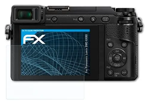 Produktbild: atFoliX Schutzfolie kompatibel mit Panasonic Lumix DMC-GX80 Folie, ultraklare FX Displayschutzfolie (3X)