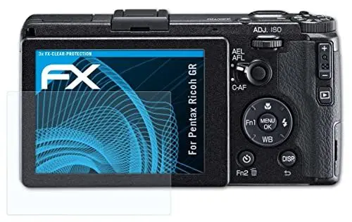 Produktbild: atFoliX Schutzfolie kompatibel mit Pentax Ricoh GR Folie, ultraklare FX Displayschutzfolie (3X)