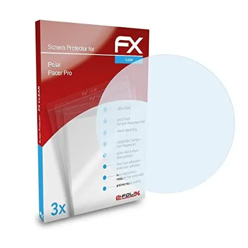 Produktbild: atFoliX Schutzfolie kompatibel mit Polar Pacer Pro Folie, ultraklare FX Displayschutzfolie (3X)