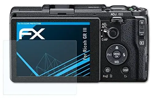 Produktbild: atFoliX Schutzfolie kompatibel mit Ricoh GR III Folie, ultraklare FX Displayschutzfolie (3X)