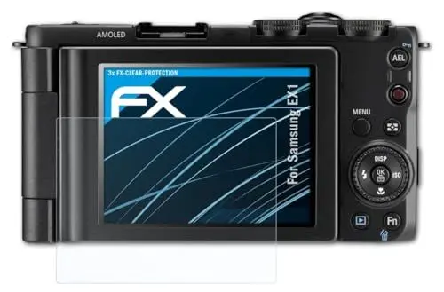 Produktbild: atFoliX Schutzfolie kompatibel mit Samsung EX1 Folie, ultraklare FX Displayschutzfolie (3X)