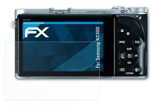 Produktbild: atFoliX Schutzfolie kompatibel mit Samsung NX300 Folie, ultraklare FX Displayschutzfolie (3X)