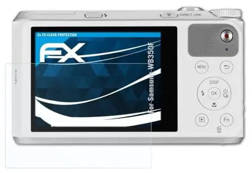 Produktbild: atFoliX Schutzfolie kompatibel mit Samsung WB350F Folie, ultraklare FX Displayschutzfolie (3X)
