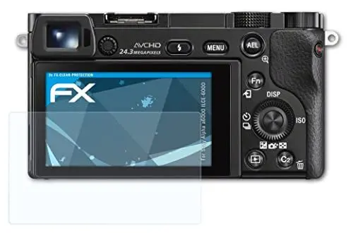 Produktbild: atFoliX Schutzfolie kompatibel mit Sony Alpha a6000 ILCE-6000 Folie, ultraklare FX Displayschutzfolie (3X)