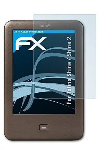 Produktbild: atFoliX Schutzfolie kompatibel mit Tolino Shine/Shine 2 Folie, ultraklare FX Displayschutzfolie (2X)