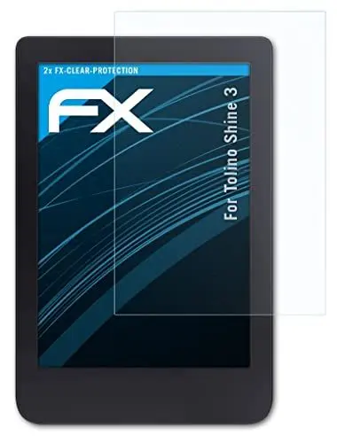 Produktbild: atFoliX Schutzfolie kompatibel mit Tolino Shine 3 Folie, ultraklare FX Displayschutzfolie (2X)