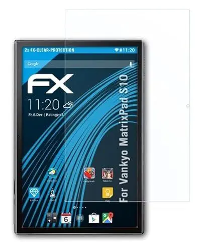 Produktbild: atFoliX Schutzfolie kompatibel mit Vankyo MatrixPad S10 Folie, ultraklare FX Displayschutzfolie (2X)