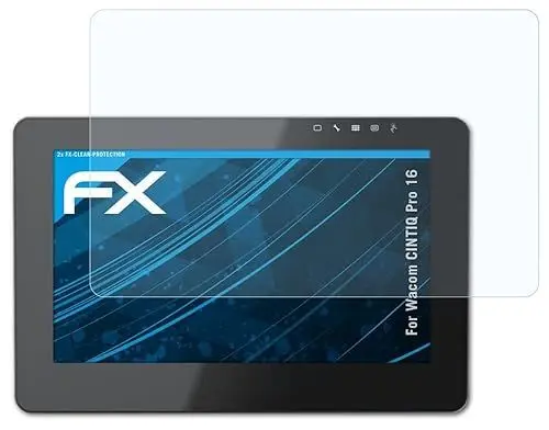 Produktbild: atFoliX Schutzfolie kompatibel mit Wacom CINTIQ Pro 16 Folie, ultraklare FX Displayschutzfolie (2X)