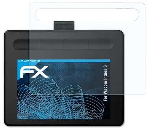 Produktbild: atFoliX Schutzfolie kompatibel mit Wacom Intuos S Folie, ultraklare FX Displayschutzfolie (2X)
