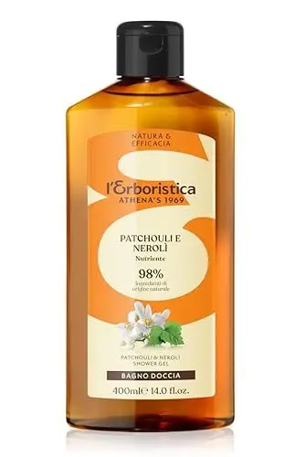 Produktbild: L'Erboristica Athena's – Duschbad mit Patschuli und Nerolì – duftender, belebender und weichmachender Duschschaum – 400 ml