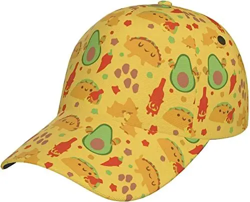 Produktbild: Athletische Baseballmütze Spicy Cha Mexican Taco AvocadoBaseballmütze Schwarz