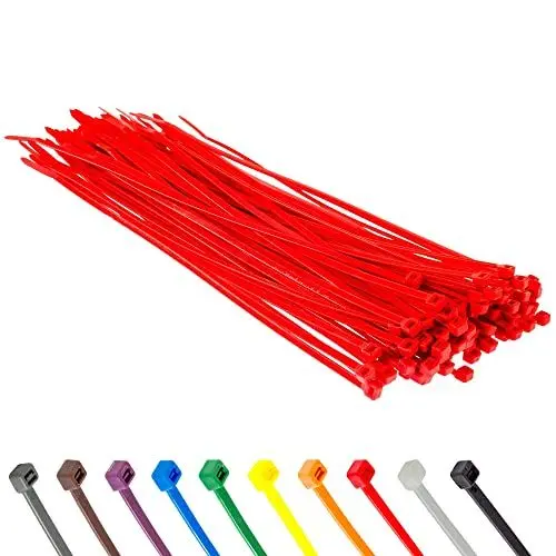 Produktbild: Atiyoo Mehrzweck-Kabelbinder aus selbstsicherndem Nylon, Kabelbinder zur Kabelführung, 400mm x4.8mm, geeignet für Zuhause, Büro, Garten, Werkstatt, rot